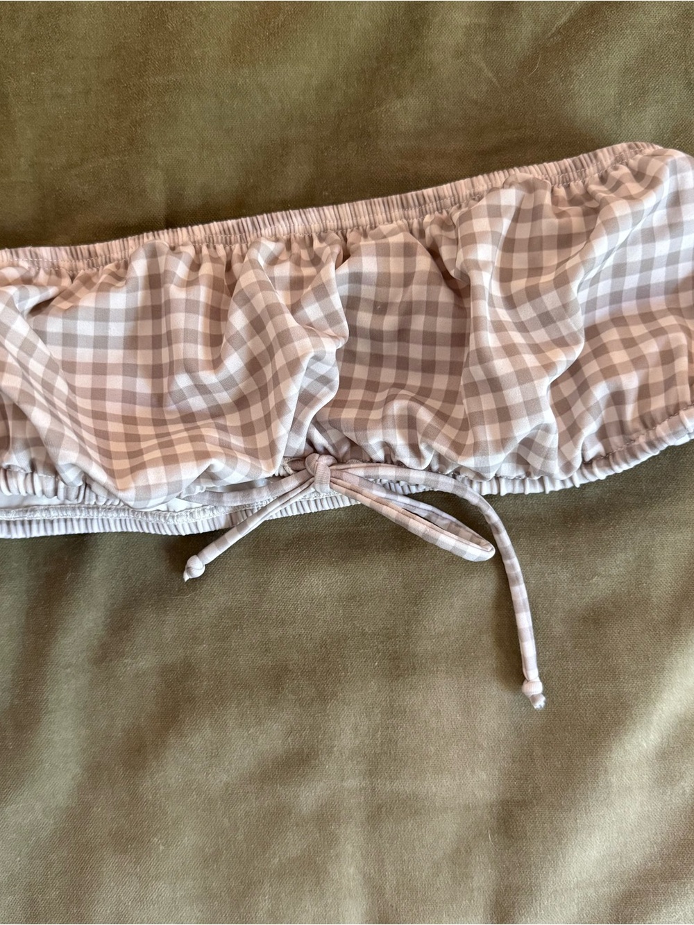 Kendall & Kylie Beige Gingham Drawstring Kids Shorts
